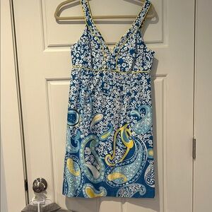 Lilly Pulitzer Blue and Yellow Patterned Dress
